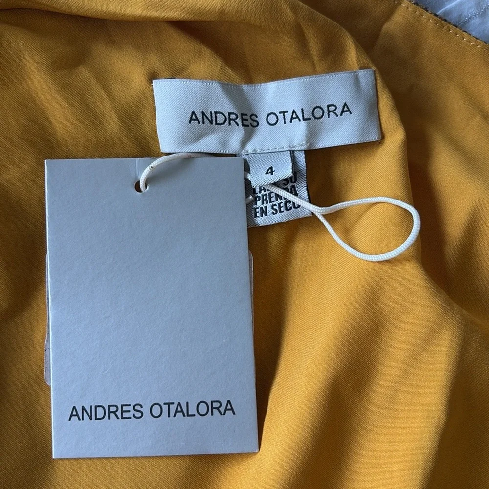 Andres Otalora Abril Asymmetric Pareo Midi Dress Size Orange/Brown Small NWT - Picture 11 of 15